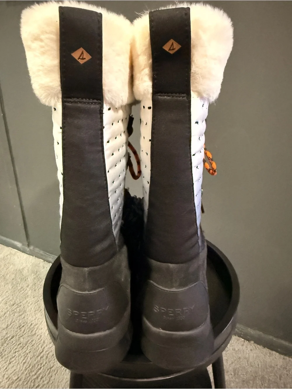 SPERRY SHIBORI BLACK/WHITE WINTER BOOT
